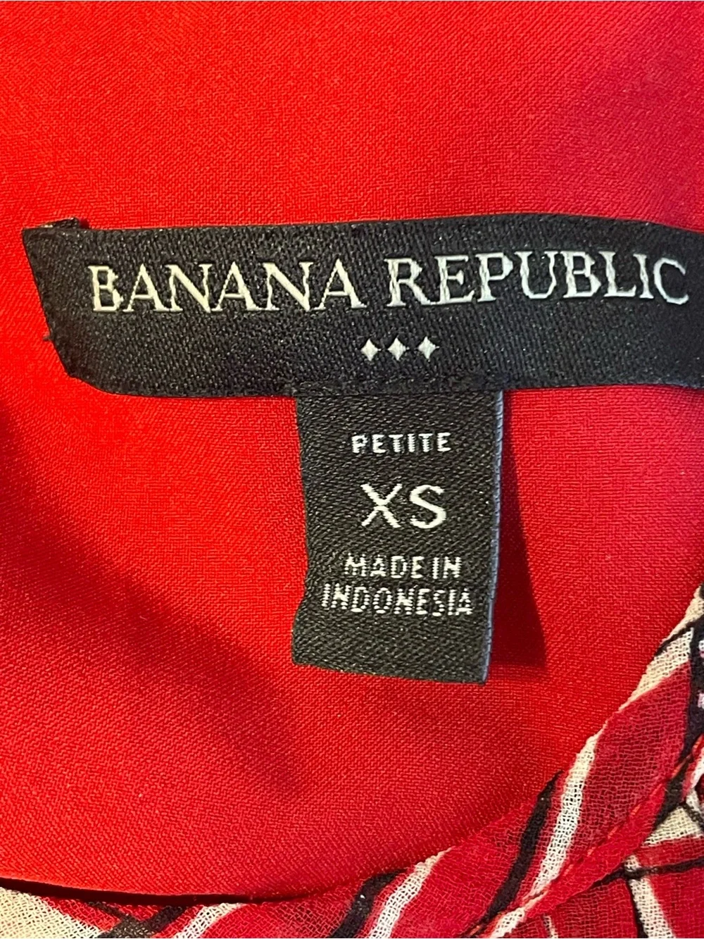 Banana Republic Pleated Swing Top Sleeveless Red Black XS